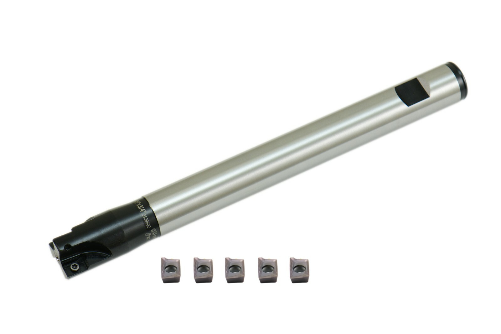 7/8×3/4×7-7/8 90° 3FL Indexable End Mill W/Cert +5pc APKT Insert P