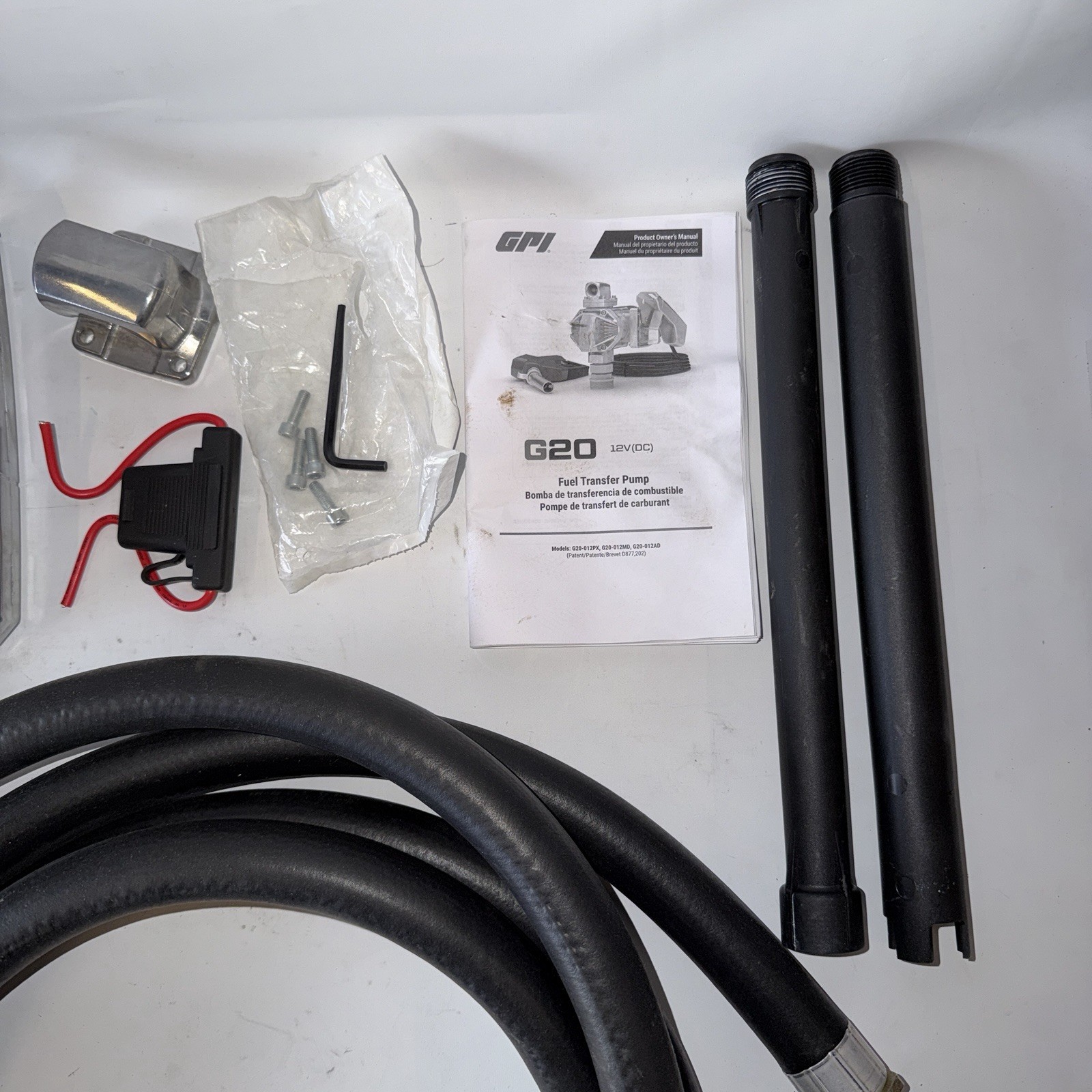 GPI G20-012AD 12V Fuel Transfer Pump 20 GPM w/ Auto Nozzle (New incomplete kit)