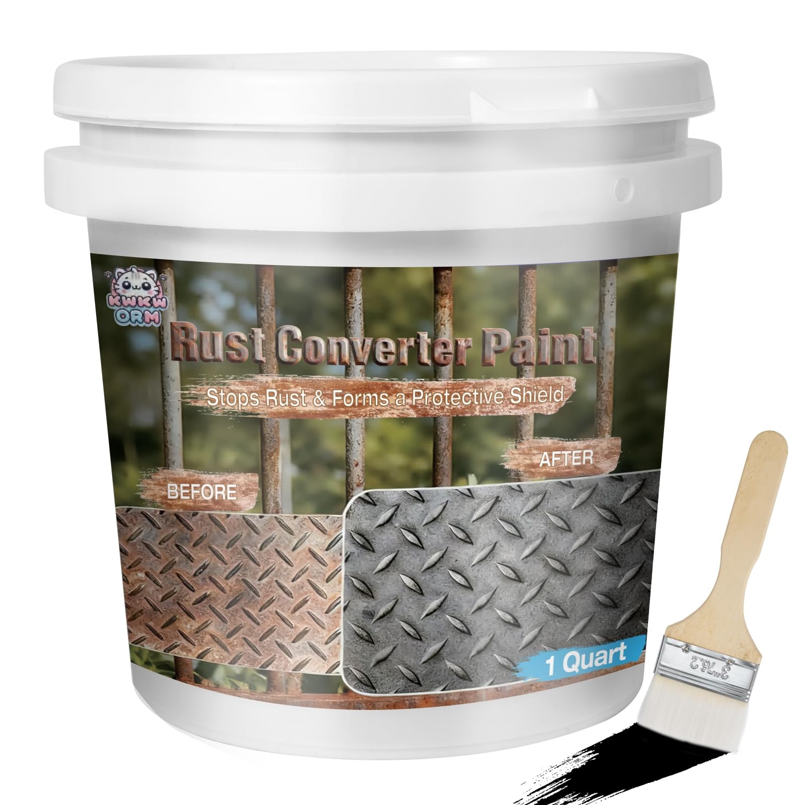 2-in-1 Rust Converter & Metal Primer – 1-Step Rust Stopper, Anti-Rust Coating…