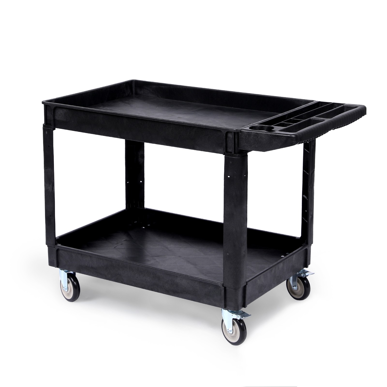Rolling Utility Cart 2 Shelf 550 lb Capacity Service Cart with Locking Casters