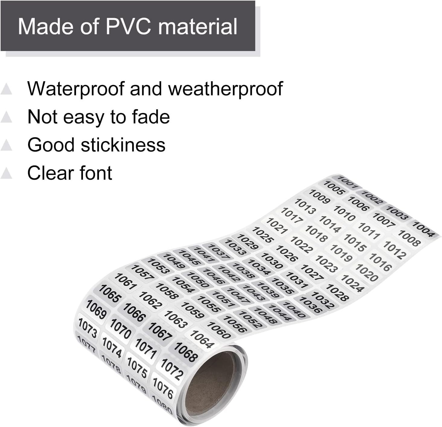 1-20000 Consecutive Number Label Stickers Inventory Control Adhesive Waterproof