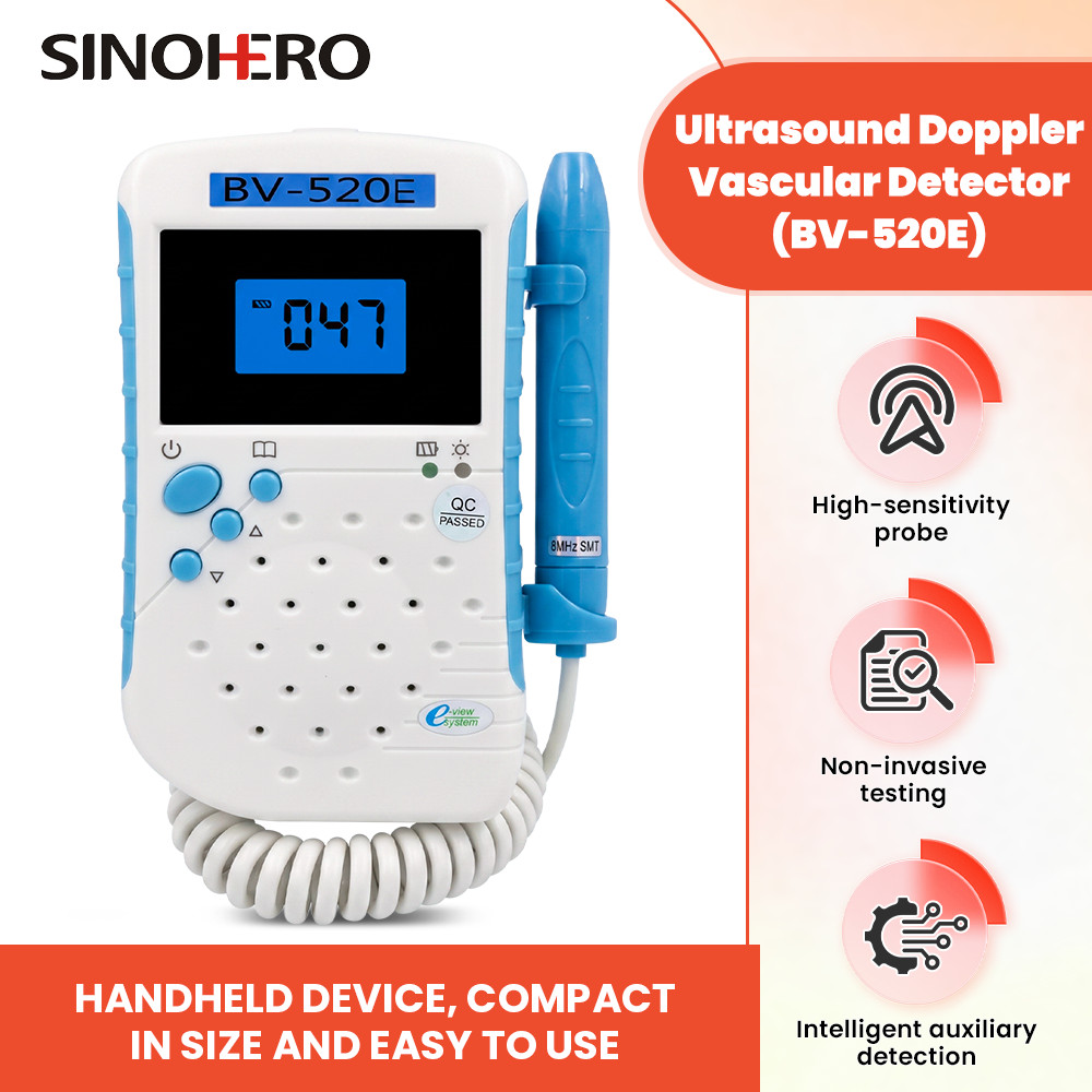 Handheld Vascular Doppler, 8.0MHz Blood Flow Velocity Meter, Portable