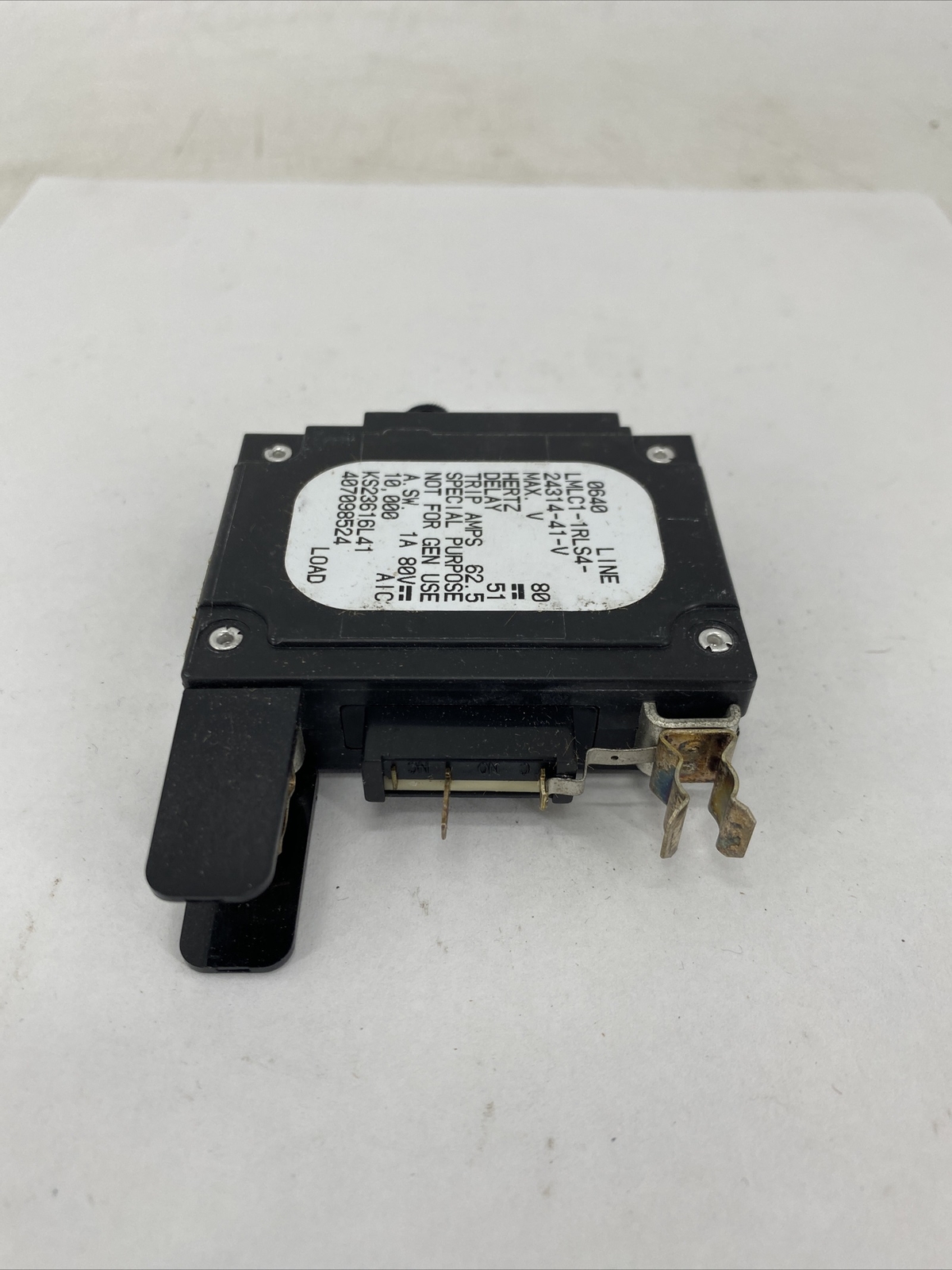 Airpax LMLC1-1RLS4-24314-41-V Circuit Breaker 1P 50A 80VDC Max Bullet Breaker