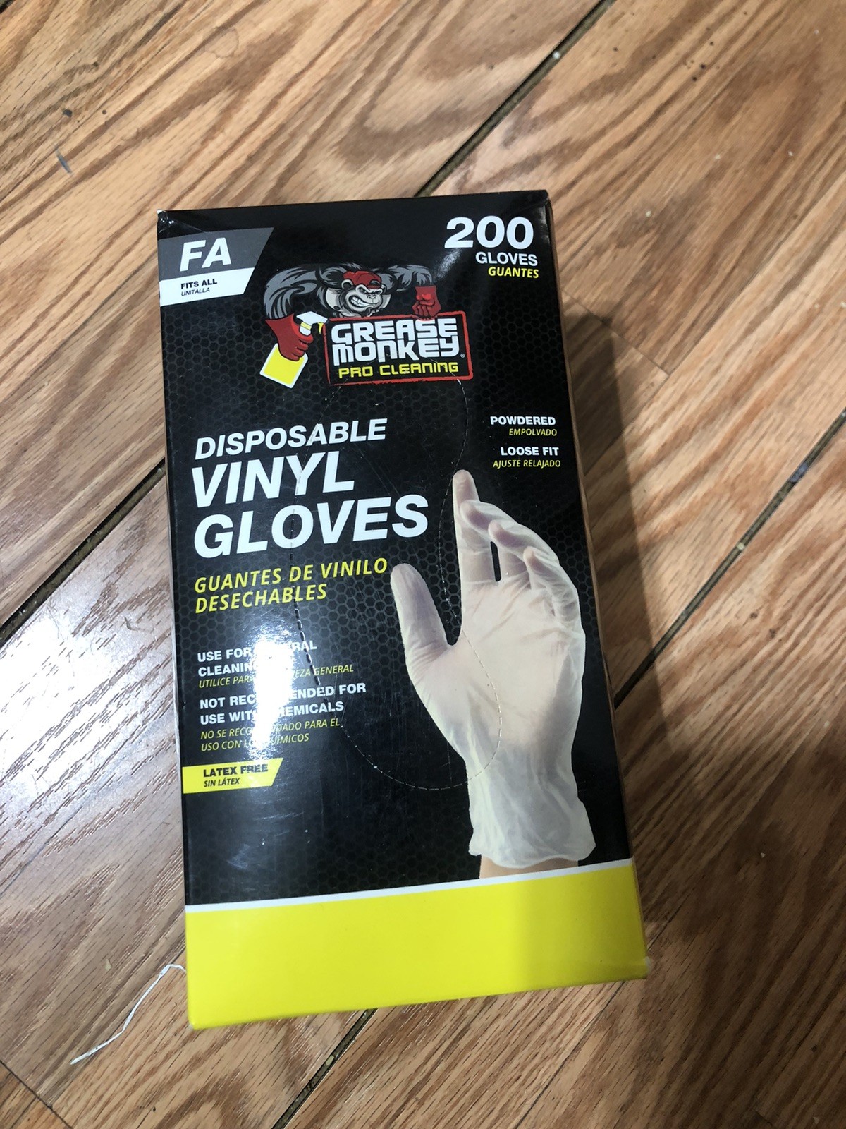 Grease Monkey Vinyl Disposable Gloves, Fits All – 200 Piece