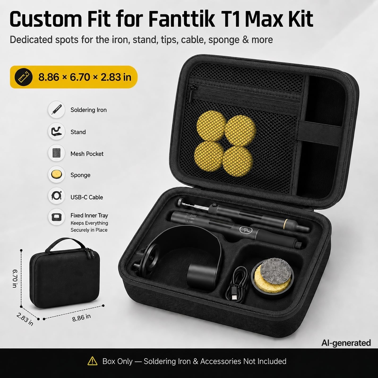 Againmore Carrying Case for Fanttik T1 Max Soldering Iron Kit