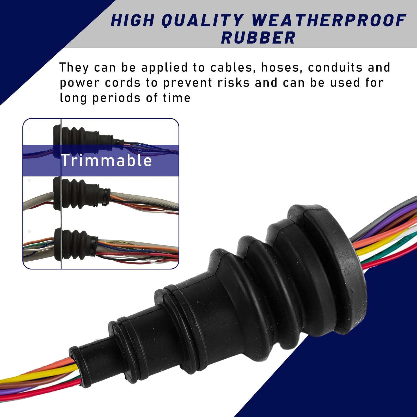 4 PCS Universal Firewall Boot, Rubber Grommets Can Accommodate 3/8 to 1 Inch …