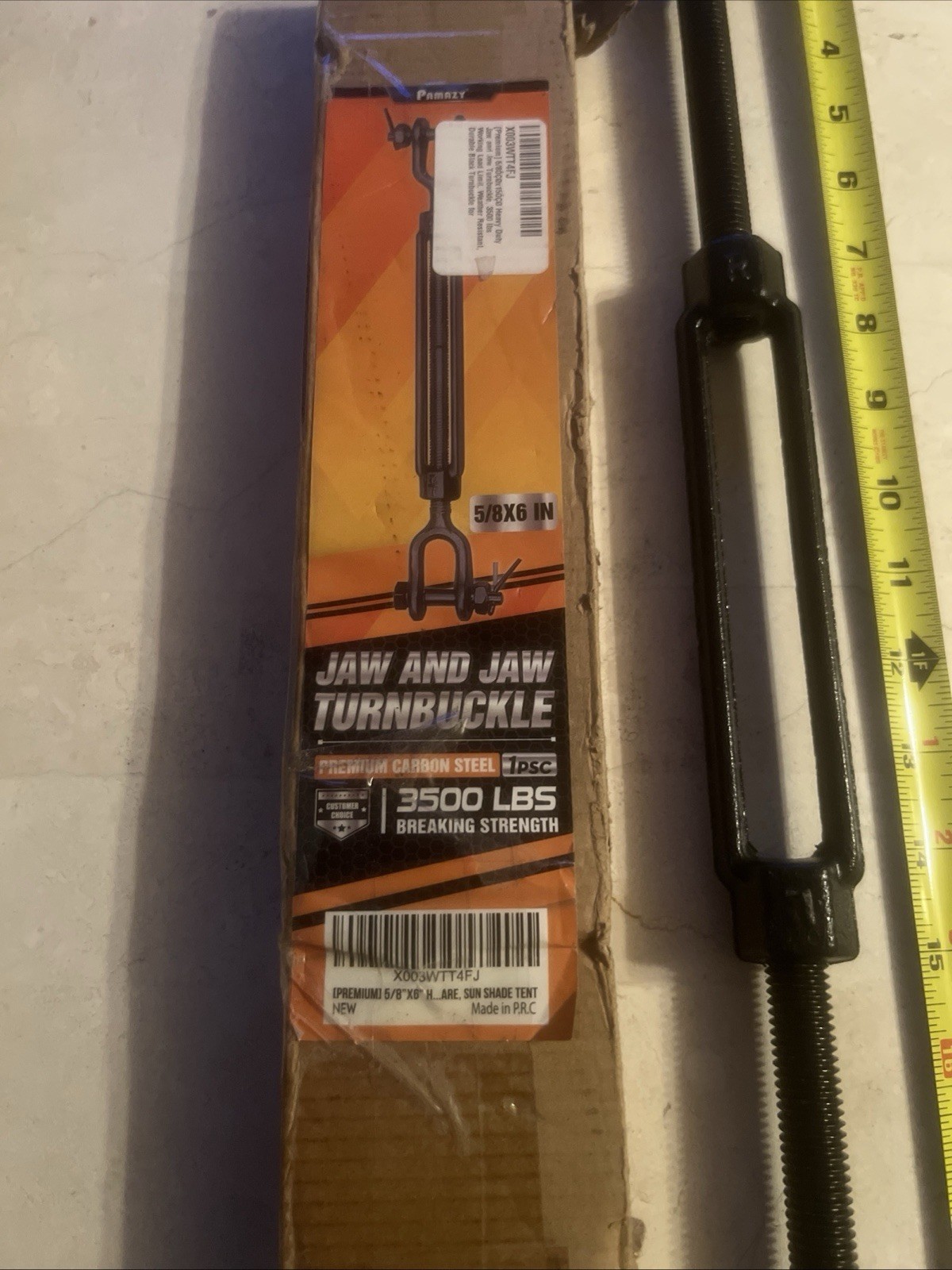 5/8×15″ Heavy Duty Jaw and Jaw Turnbuckle 3500 lbs ALL Weather Resistant