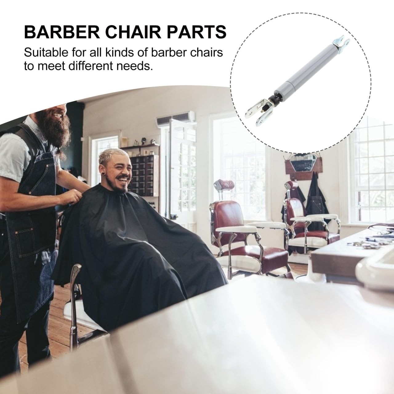 WOONEKY Barber Chair Gas Spring Replacement 27.00X3.00X3.00CM, Light Grey