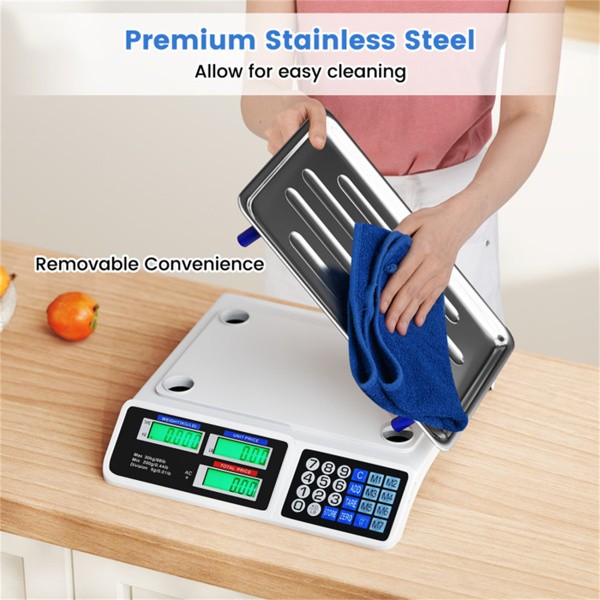 Digital Price Computing Food Scale 66lb/30kg Commercial Stainless Pan Market
