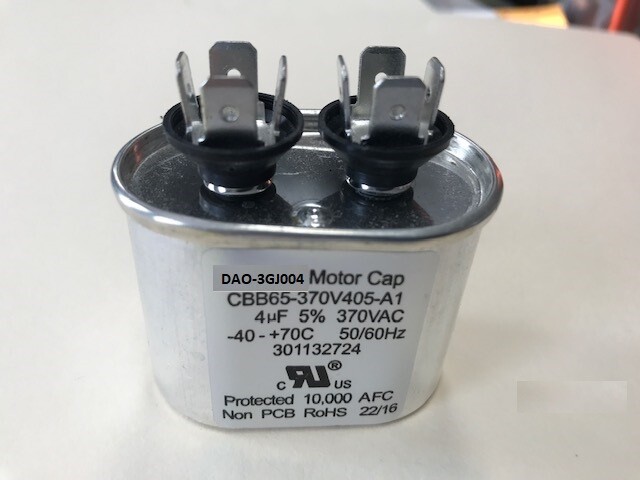 DAO-3GJ004 4 MFD / uF 370 VAC Oval Run Capacitor CBB65-370V405A1 SHIPS TODAY!
