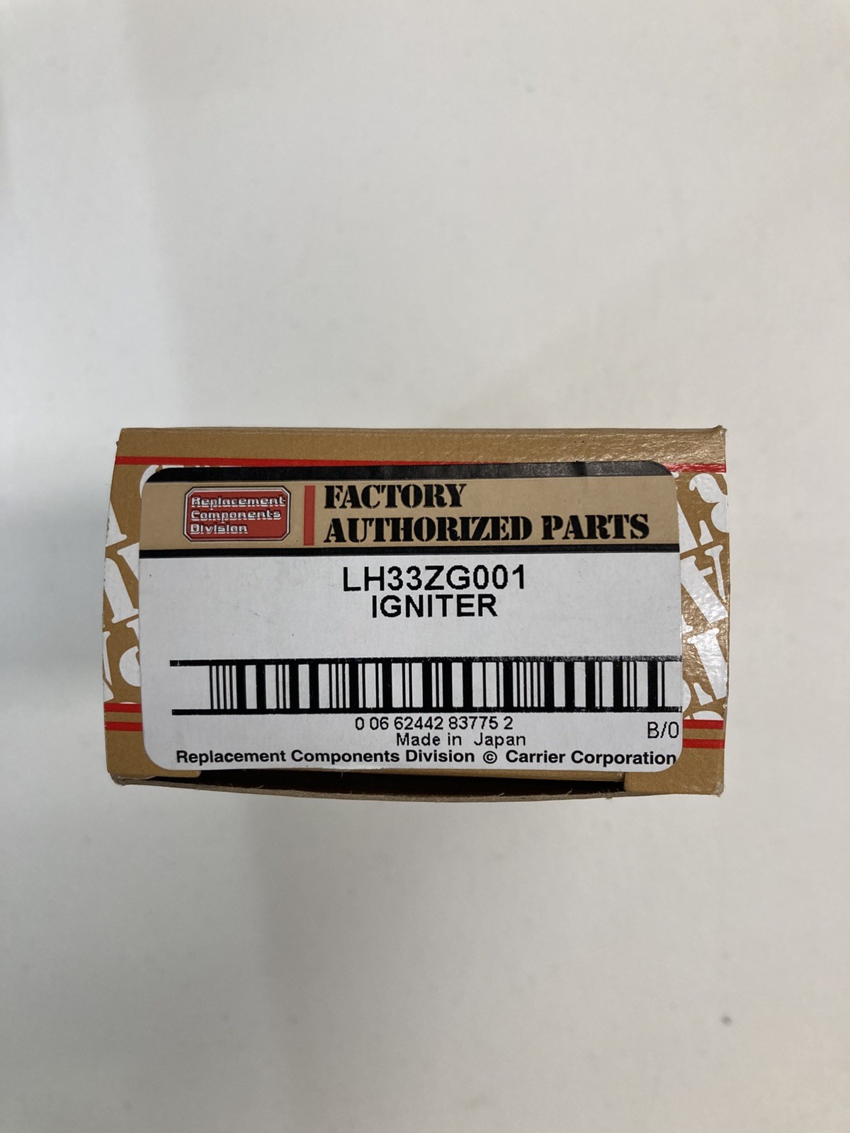 LH33ZG001 Carrier Payne Bryant Hot Surface Igniter made in Japan. OEM New in box