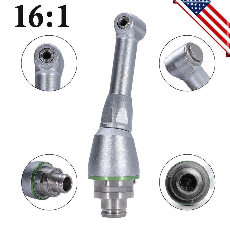Dental 16:1 Reduction Push Contra Angle Head for Endo Motor Endodontic Handpiece