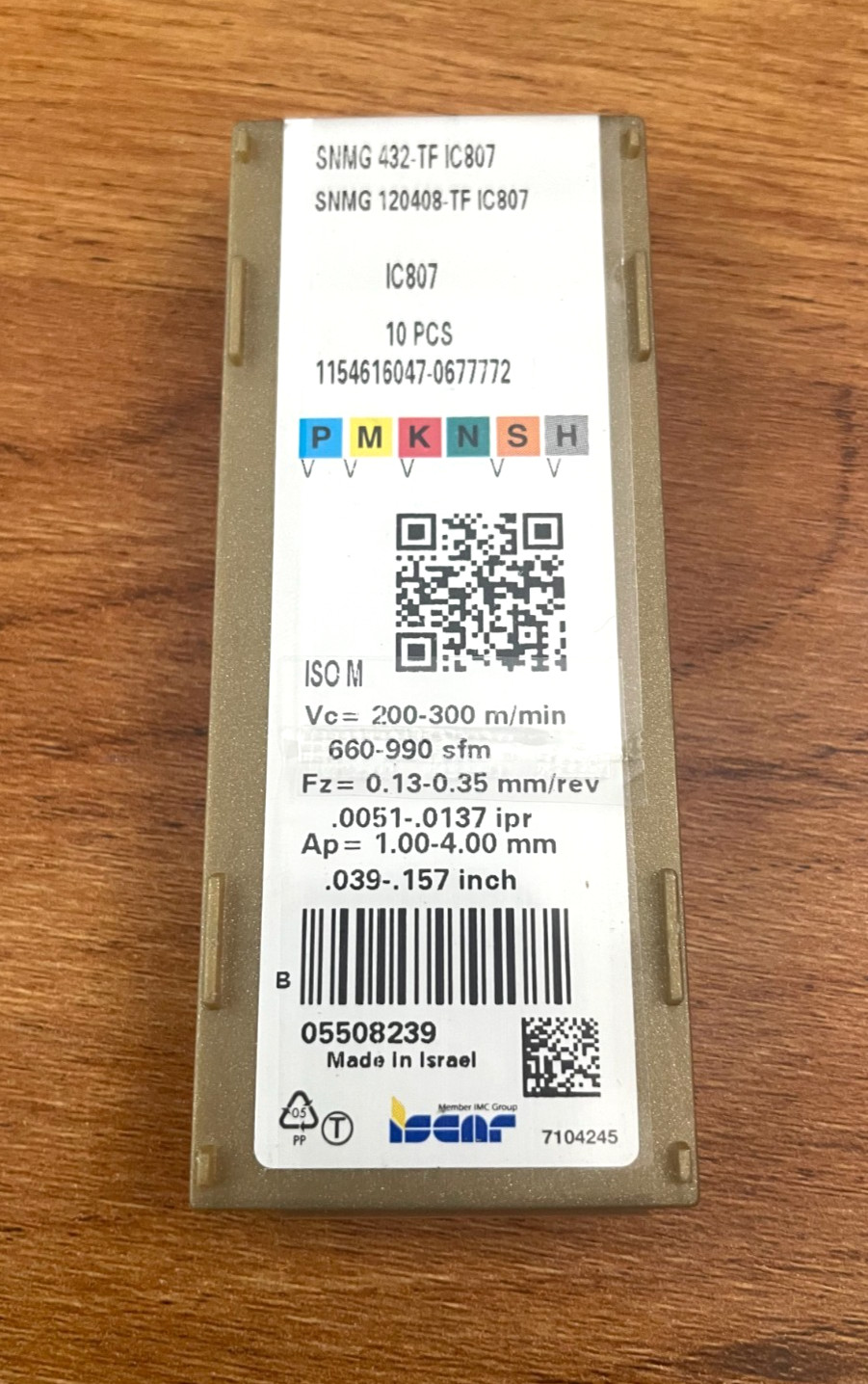 SNMG 432-TF IC807 ISCAR SNMG120408-TF IC807 NEW PACK OF 10