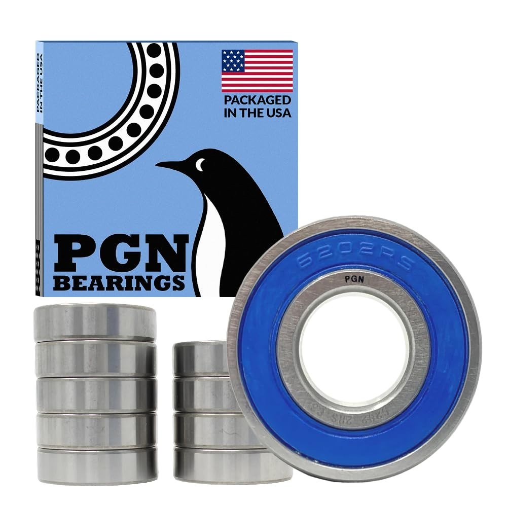 PGN 10 Pack Chrome Steel Sealed Ball Bearings – High RPM & Durability 15x35x11