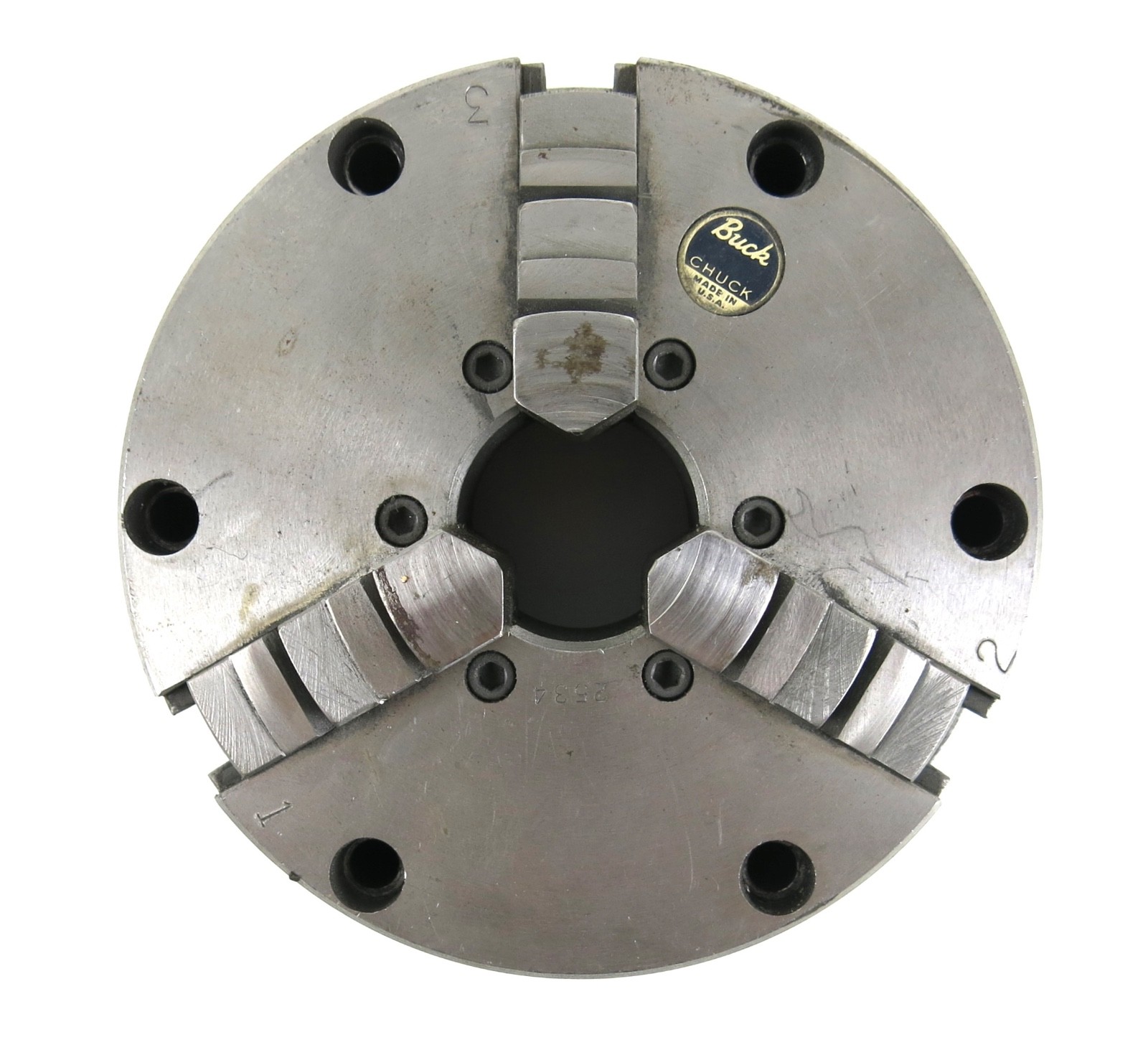 Buck 2534 3-Jaw 5″ Adjust-Tru Self Centering Lathe Chuck w/ Plain Back