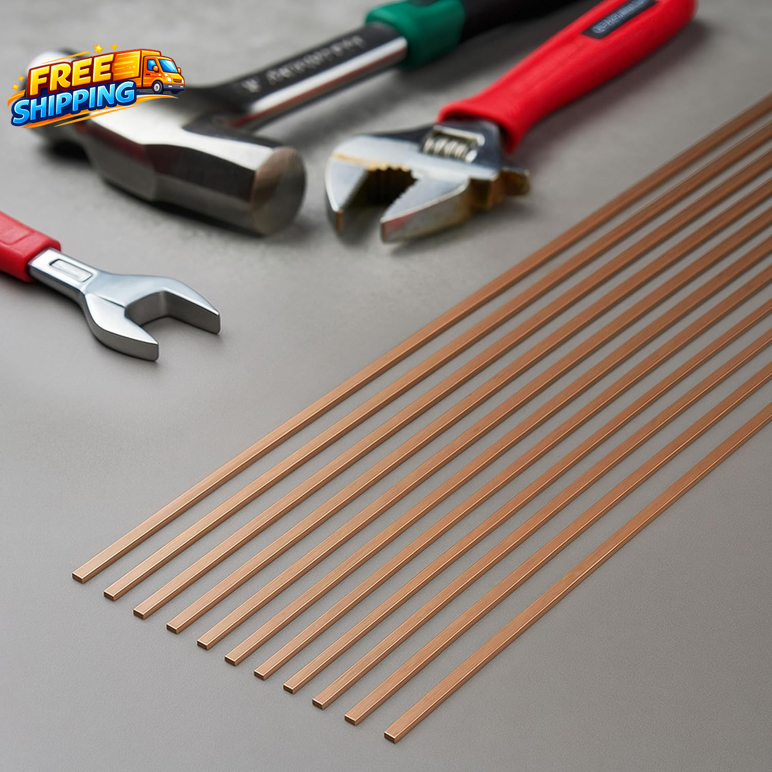 15Pcs Brazing Rods AWS Bcup 5 15% Silver Solder Phos Copper Brazing Alloy Flat