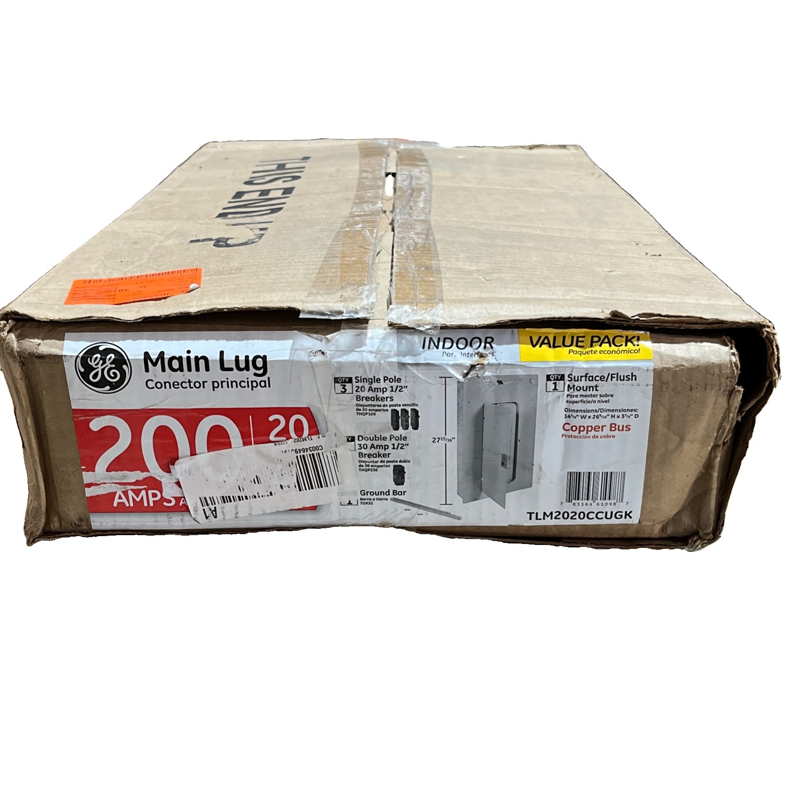 NEW!! GE 200A 20/40 Main Lug Indoor Load Center Panel w/ Breakers – TLM2020CCUGK