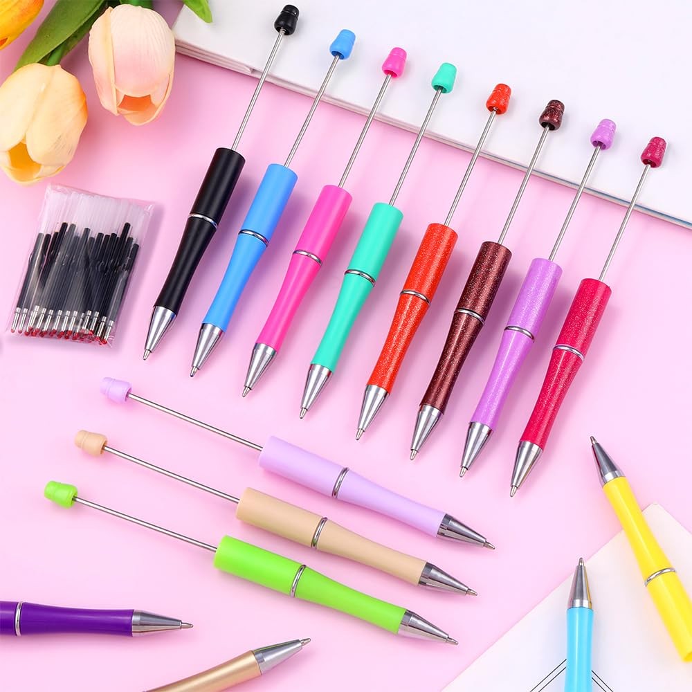 150 Pcs DIY Beadable Pen Kit Multicolor Bulk Ballpoint DIY Crafting Pens with…