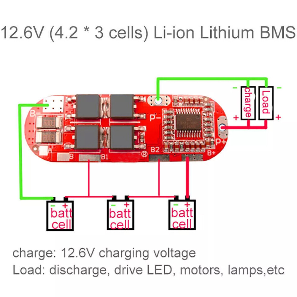 4pc 3S 4S 5S BMS 25A 18650 Lithium Battery Protection Circuit Charging Board DIY