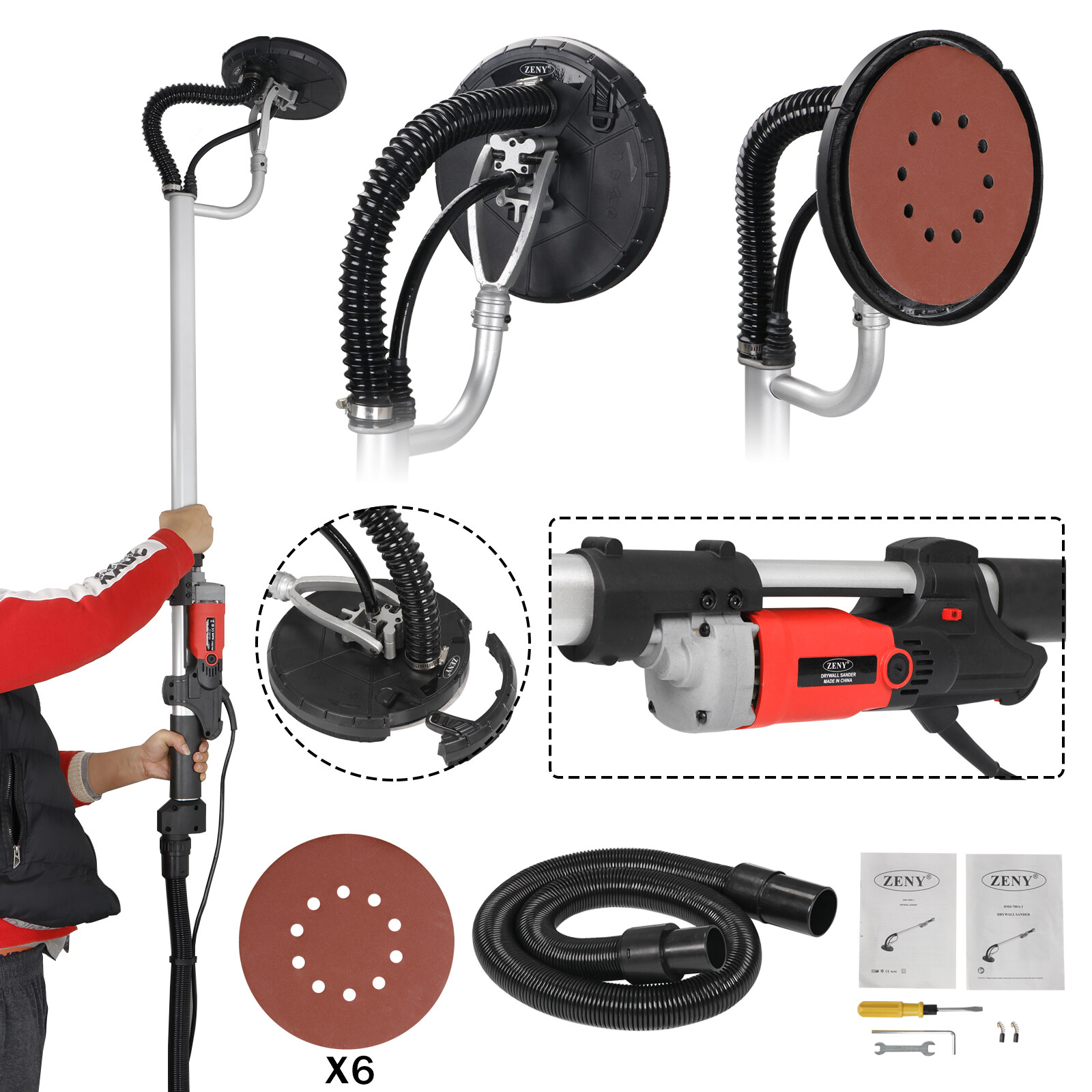 New 800W Drywall Sander Electric Adjustable Variable Speed Dry Wall Sanding