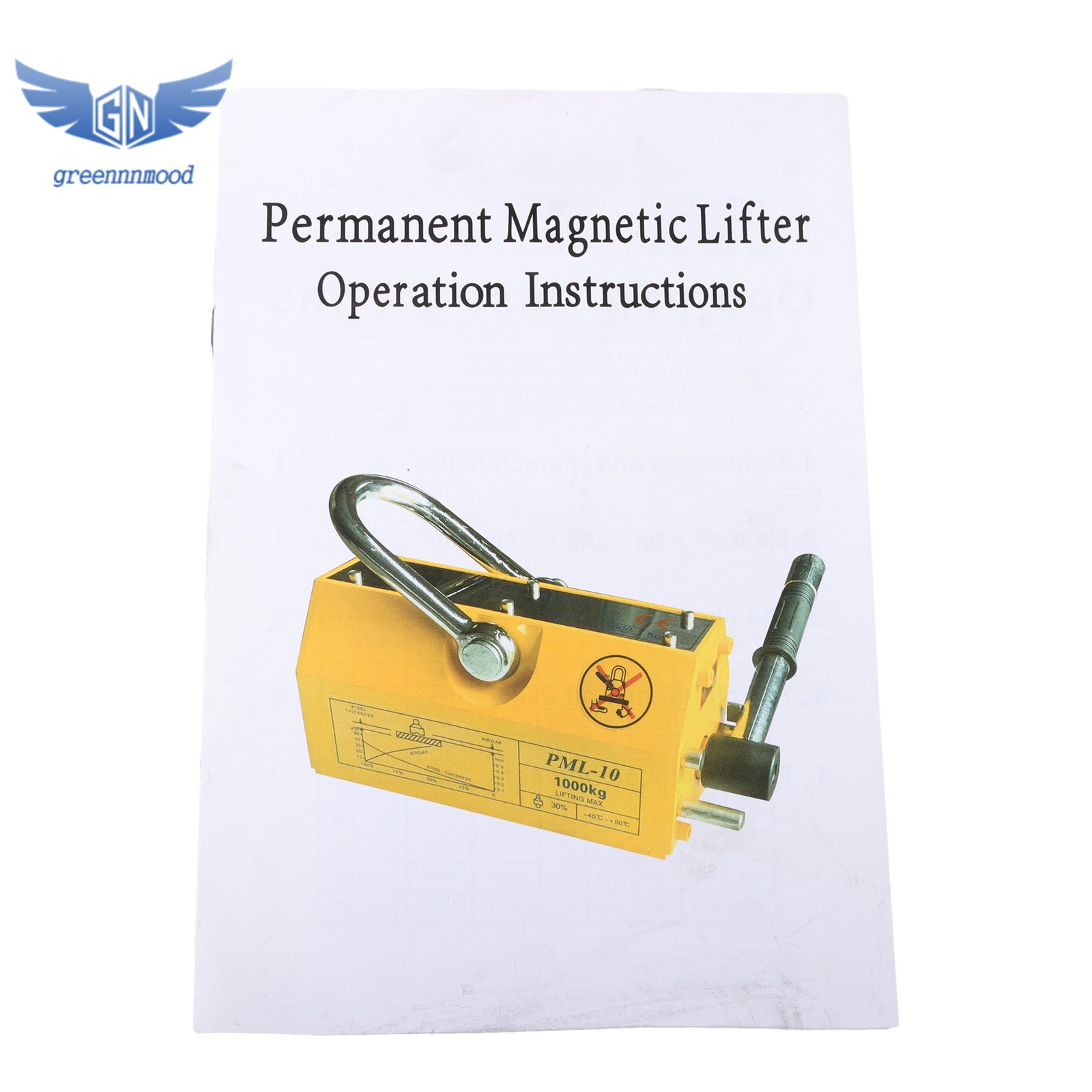 Magnetic Lifter Lifting Magnet Hoist 2200 lbs/1000 kg 2 Safety Factor Orange