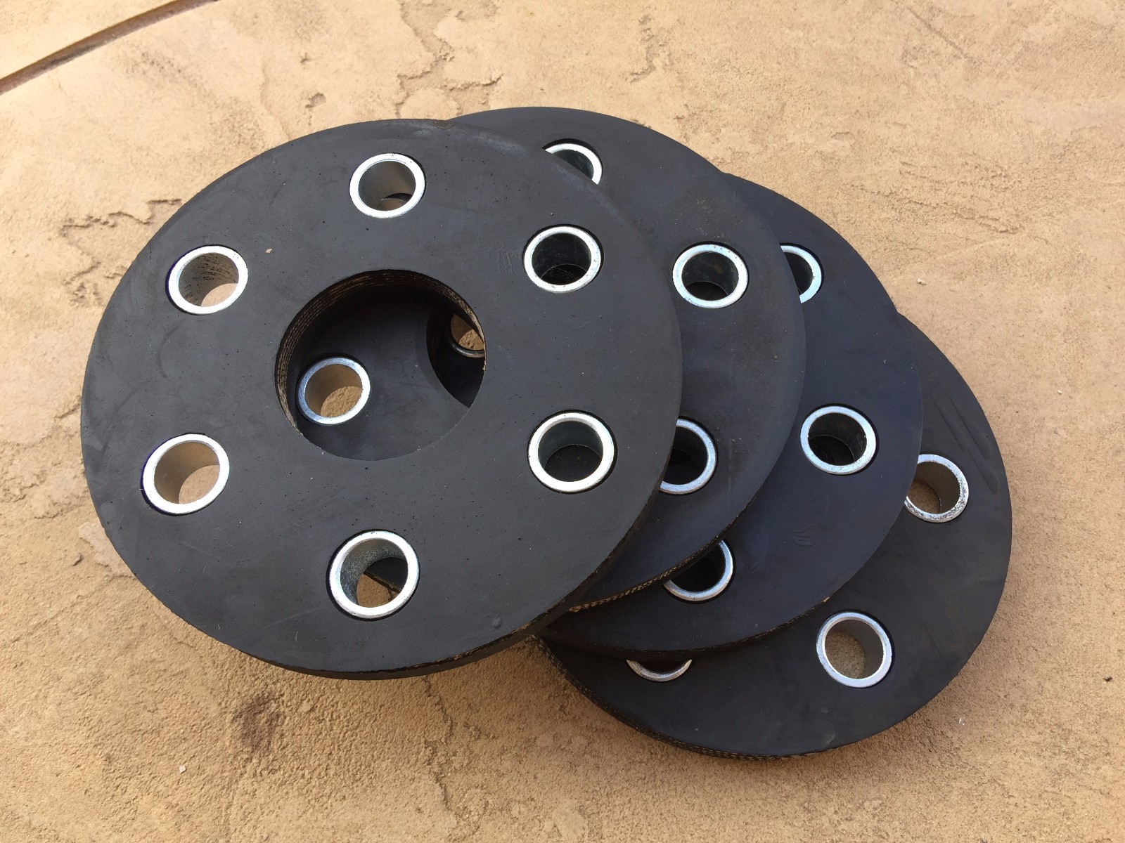 Set of 4 Rhino Bush Hog Hardee rotary cutter flex coupler rubber discs w bushing
