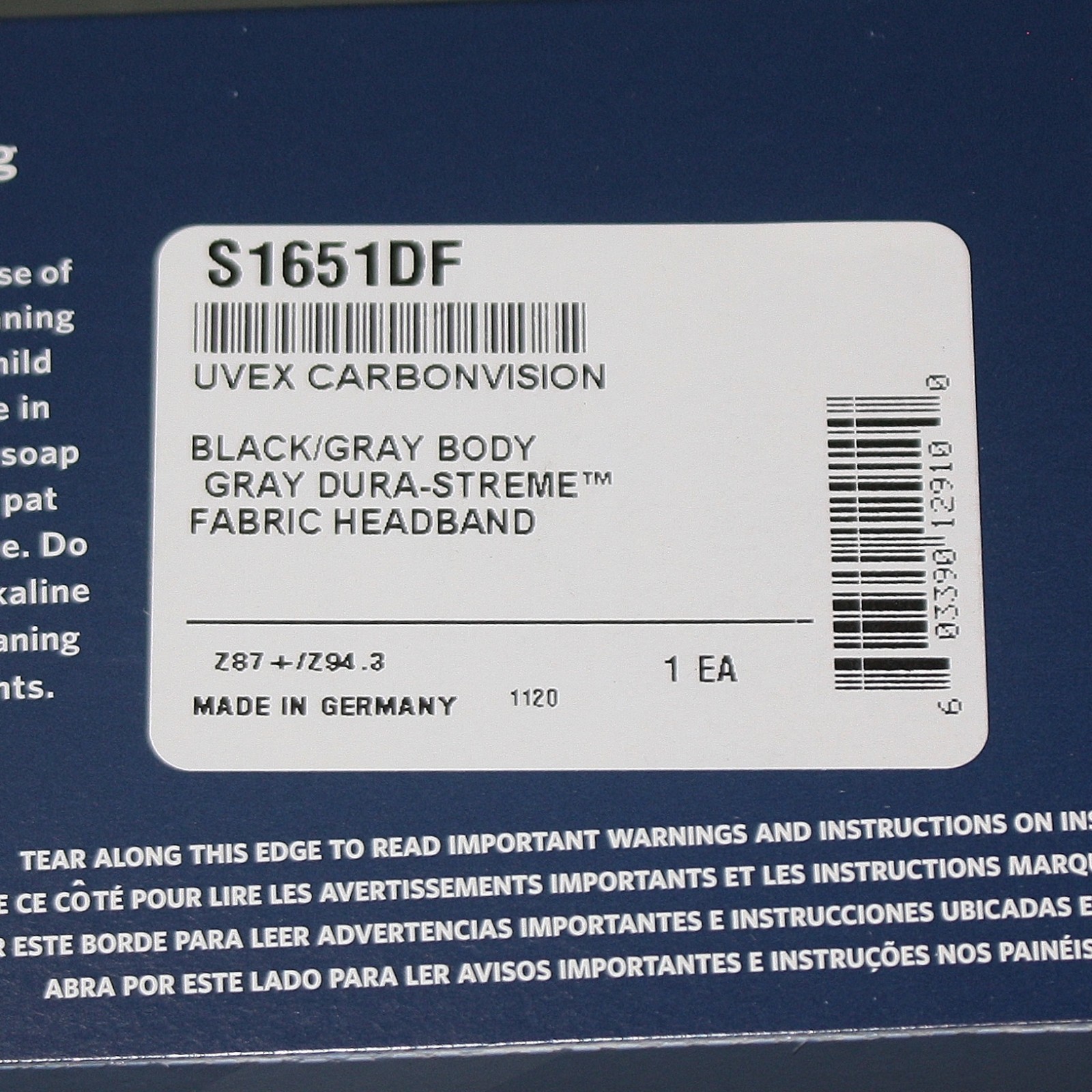 (10) Uvex Safety Goggles S1651DF, Anti-Fog, Non-Vented, Elastic, Polycarbonate