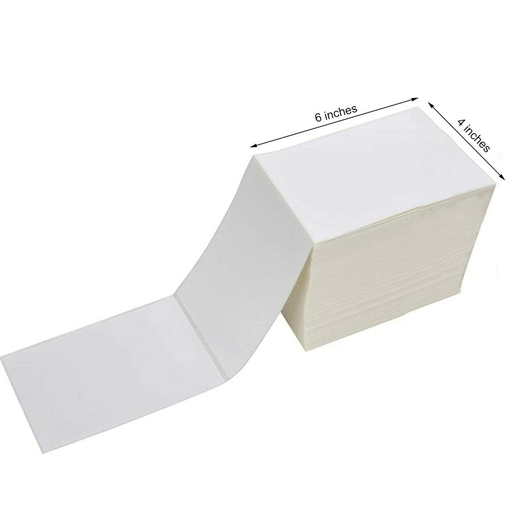 100-2000 4″x6″ Fanfold Direct Thermal Shipping Labels for Zebra Rollo Printers