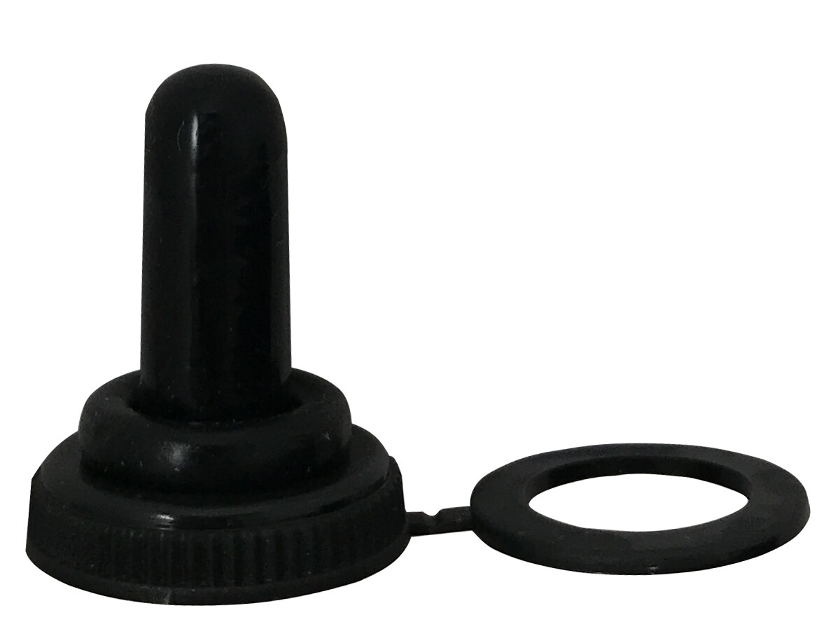 10 Pack Black Rubber Threaded Splash Proof/Dust Resistant Toggle Switch Cover UK