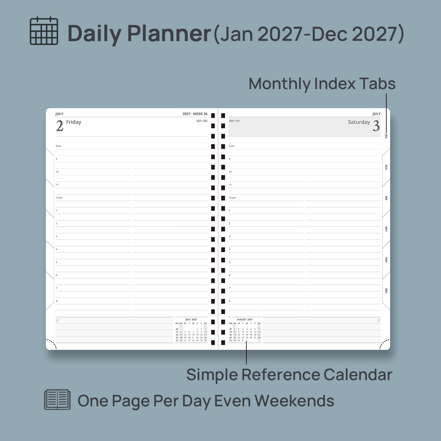 POPRUN 2027 Planner Light Pink 8.5″x12″