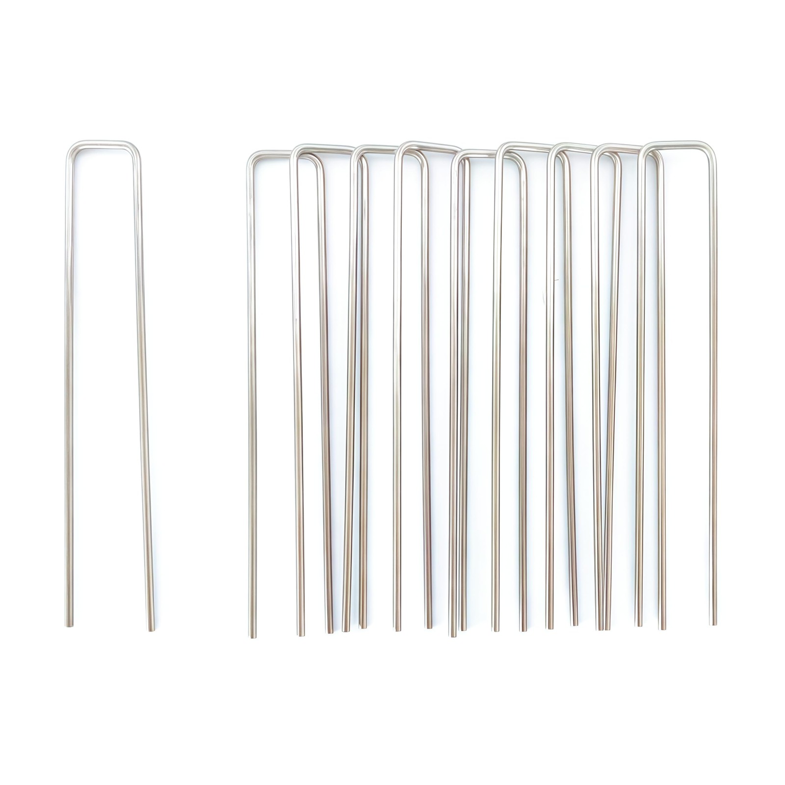 Atlantic Stainless Steel Landscape Staples Garden Square 6″x10pcs, silver