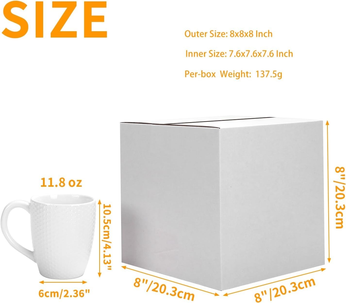 Brand New 8x8x8 Shipping Boxes Set of 25 Small White Cardboard Mailer Box for…