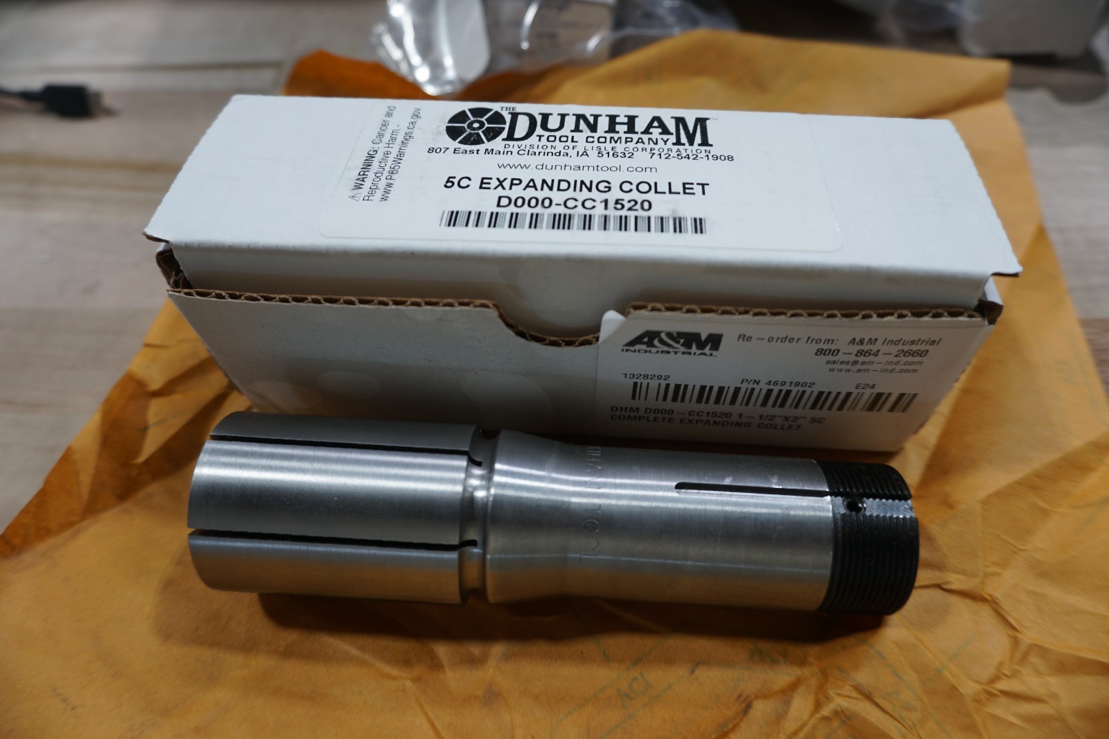 DUNHAM 1-1/2″X2″ 5C COMPLETE EXPANDING COLLET, FREE SHIP, 1 PIECE