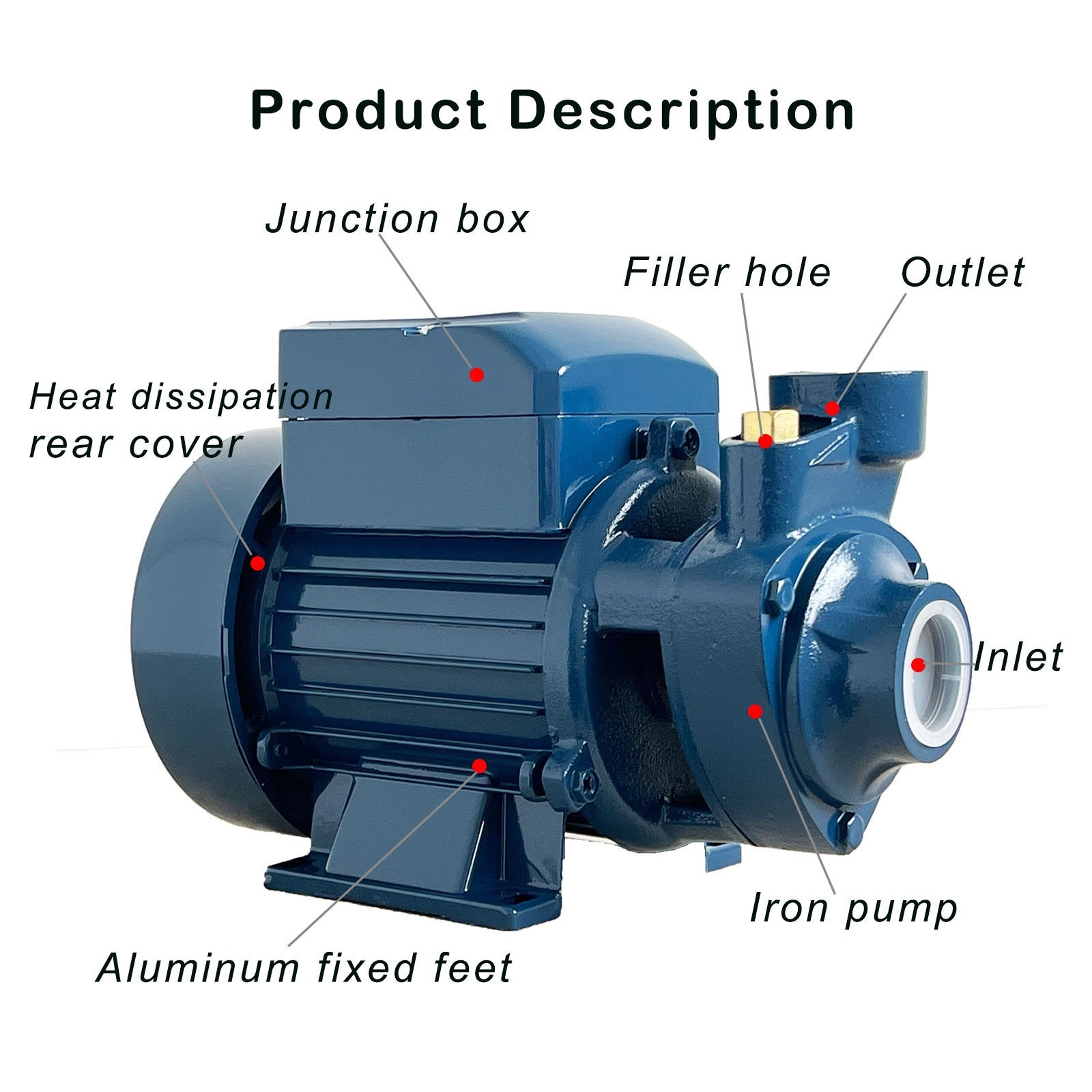 Centrifugal 1/2 HP Electric Water Pump Pool Garden Farm Aluminum Pond