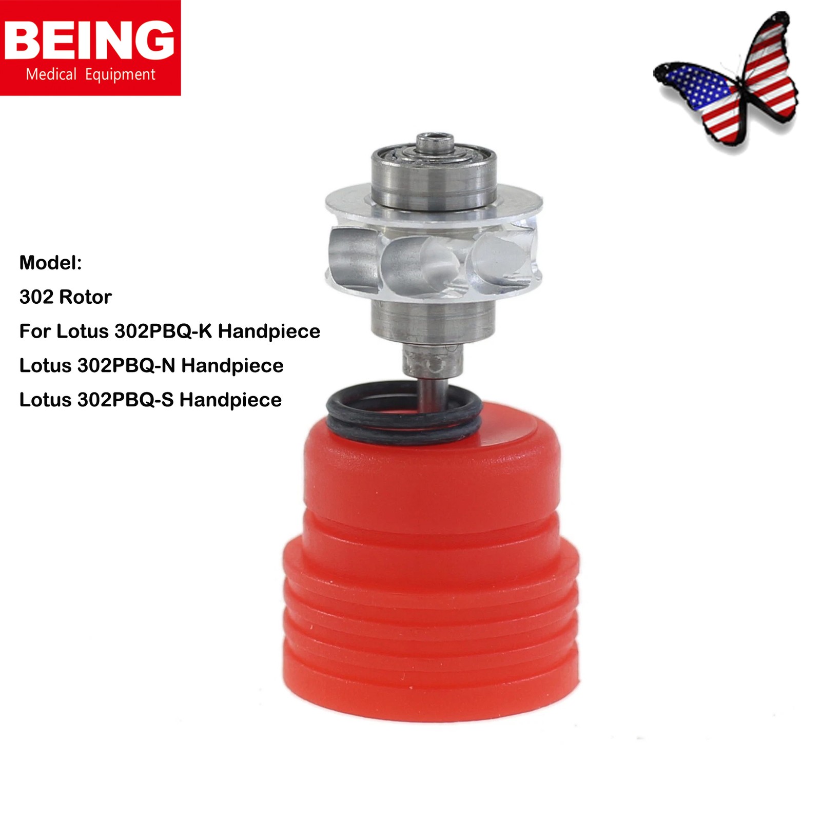 US Lotus BEING High Speed Dental Handpiece Air Turbine 4 Hole Fit KaVo MULTIflex