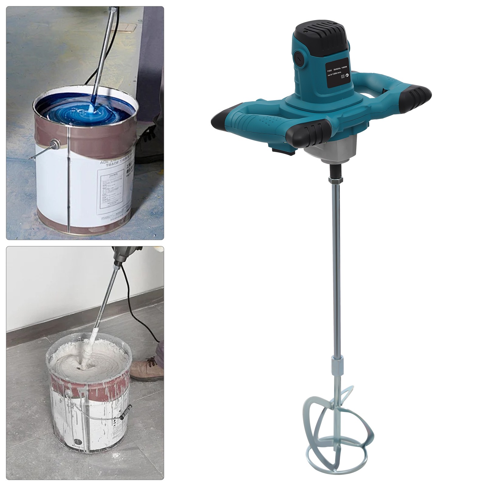 Cement?Mixer,?Electric?Concrete?Mixer,?Handheld?Concrete?Mixer 1400W 900r/min