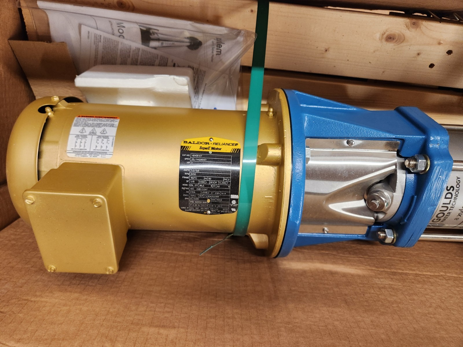 NEW 5SV9FF4C60 GOULDS e-SV Vertical Multistage Pump w/ Motor 3HP 3500RPM