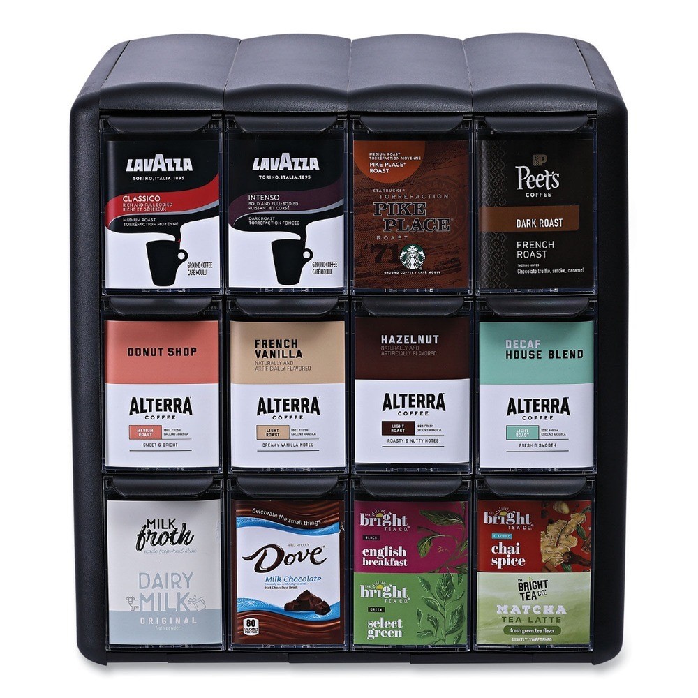 Flavia 25200002 4 Column Merchandiser 12 Compartments 15.2 x 17.2 x 16.3 Black