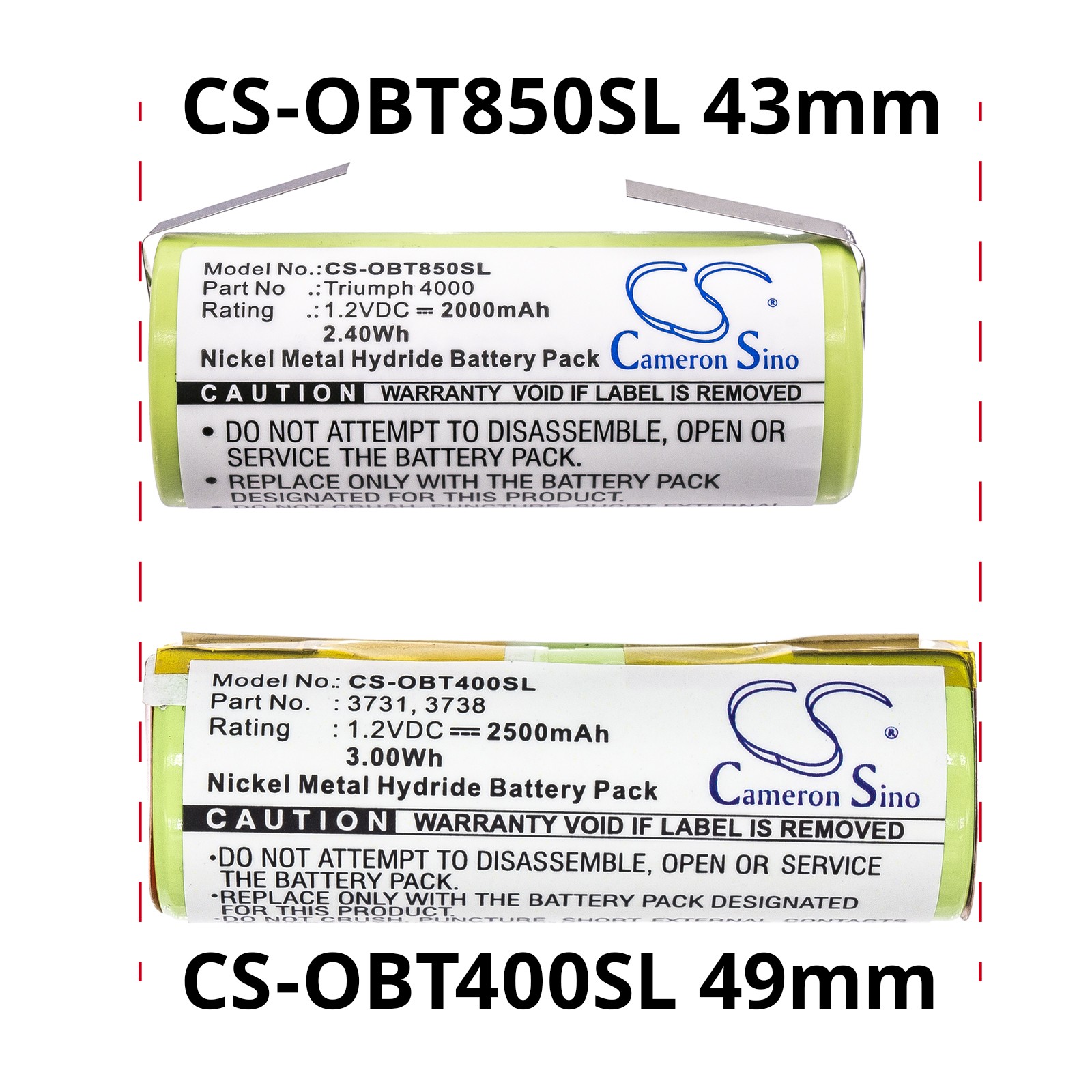 Battery for Oral-B Triumph 4000 P/N: 3745,3761,3762 2000mAh 2.4Wh