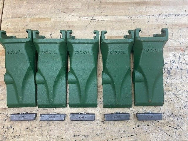 5-pk FITS V33SYL V33 33SYL V Style Bucket Digging Teeth W/ 33PN V33PN Flex Pins