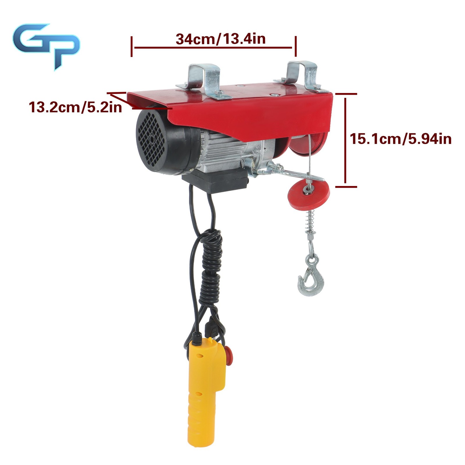 Electric Hoist 110V 440lbs/200kg w/ Safety Brake & 6.6ft Wired Remote Control