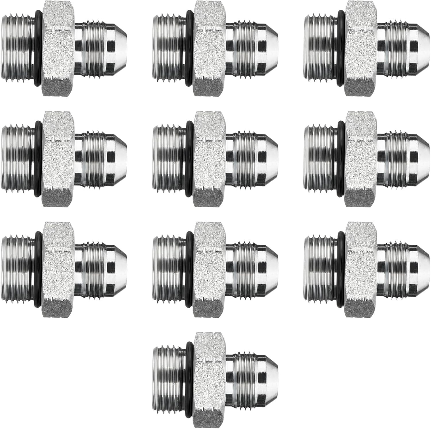 10 x Upgrade 1/2″ JIC 37° Male x #10 SAE/ORB Male Hydraulic Hose Adapter Fitting