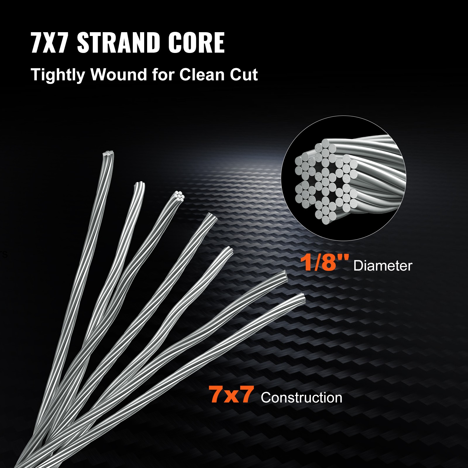 VEVOR T316 1/8″ Stainless Steel Cable 7×7 500FT Steel Wire Rope