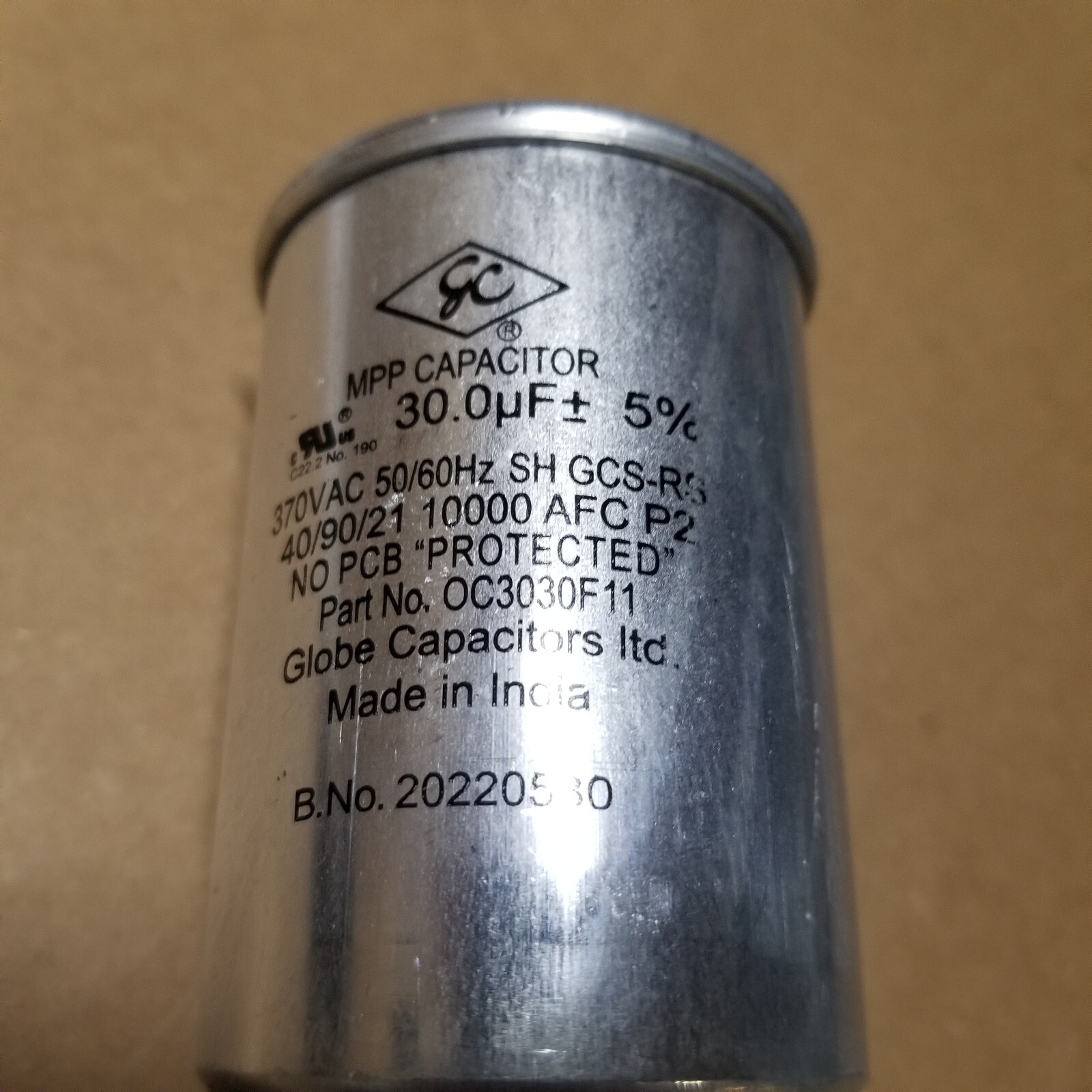 OC3030F11SP – BALDOR – OIL CAPACITOR – 370V – UPC: 321653791306 – NEW!