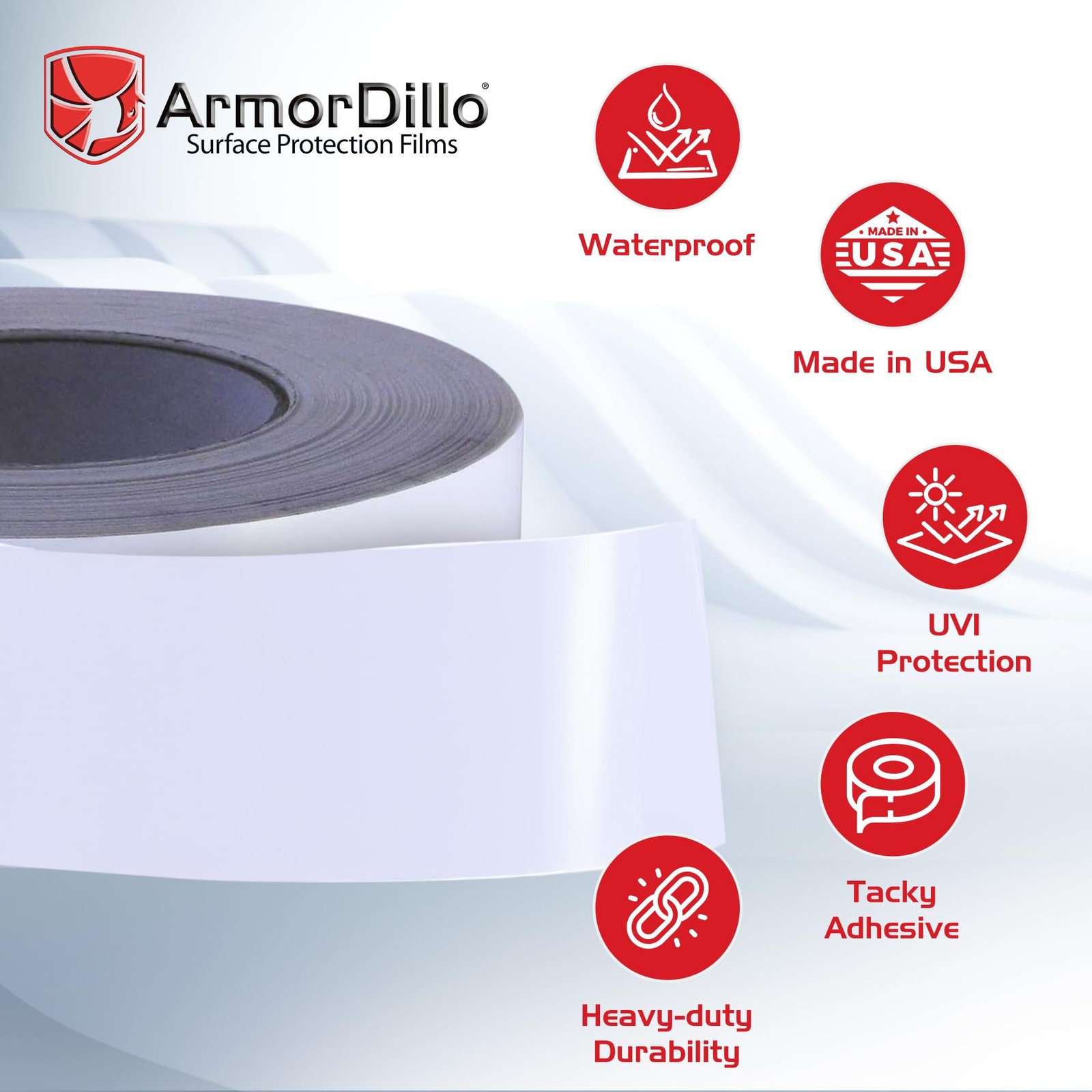 Poly Shrink Wrap Tape 1 Roll 4 Inch x 180 Feet White Waterproof Crash Wrap
