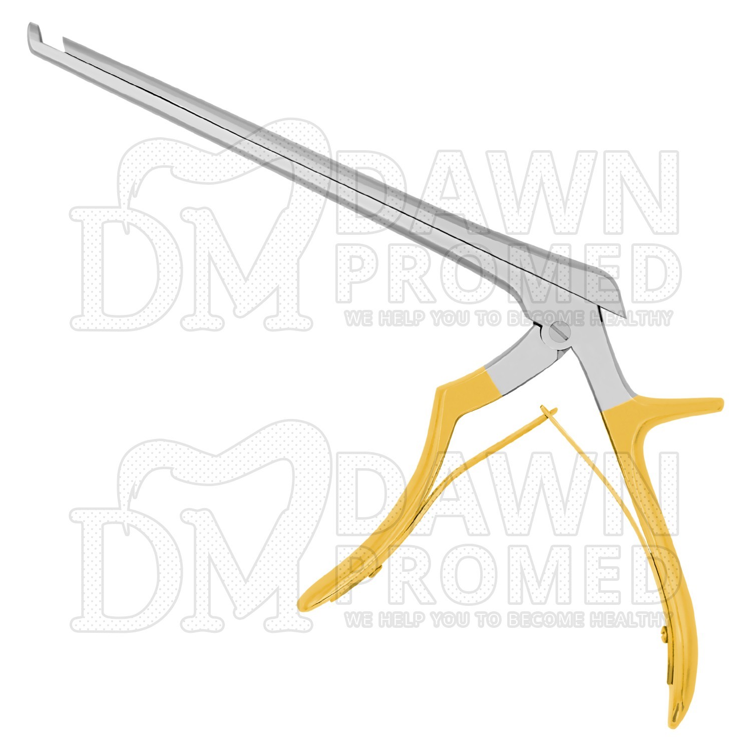 Kerrison Rongeur 7″ Shaft with 3mm 45° Up Bite Punch Forcep Gold Handle German G