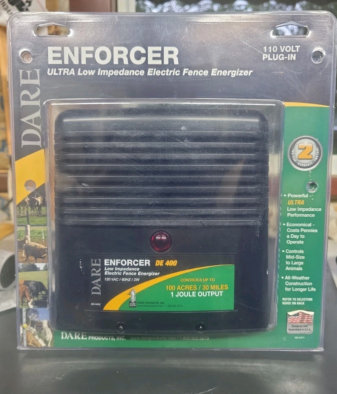 Dare Enforcer Series 110 V Electric-Powered Fence Energizer 100 acre Black DE400