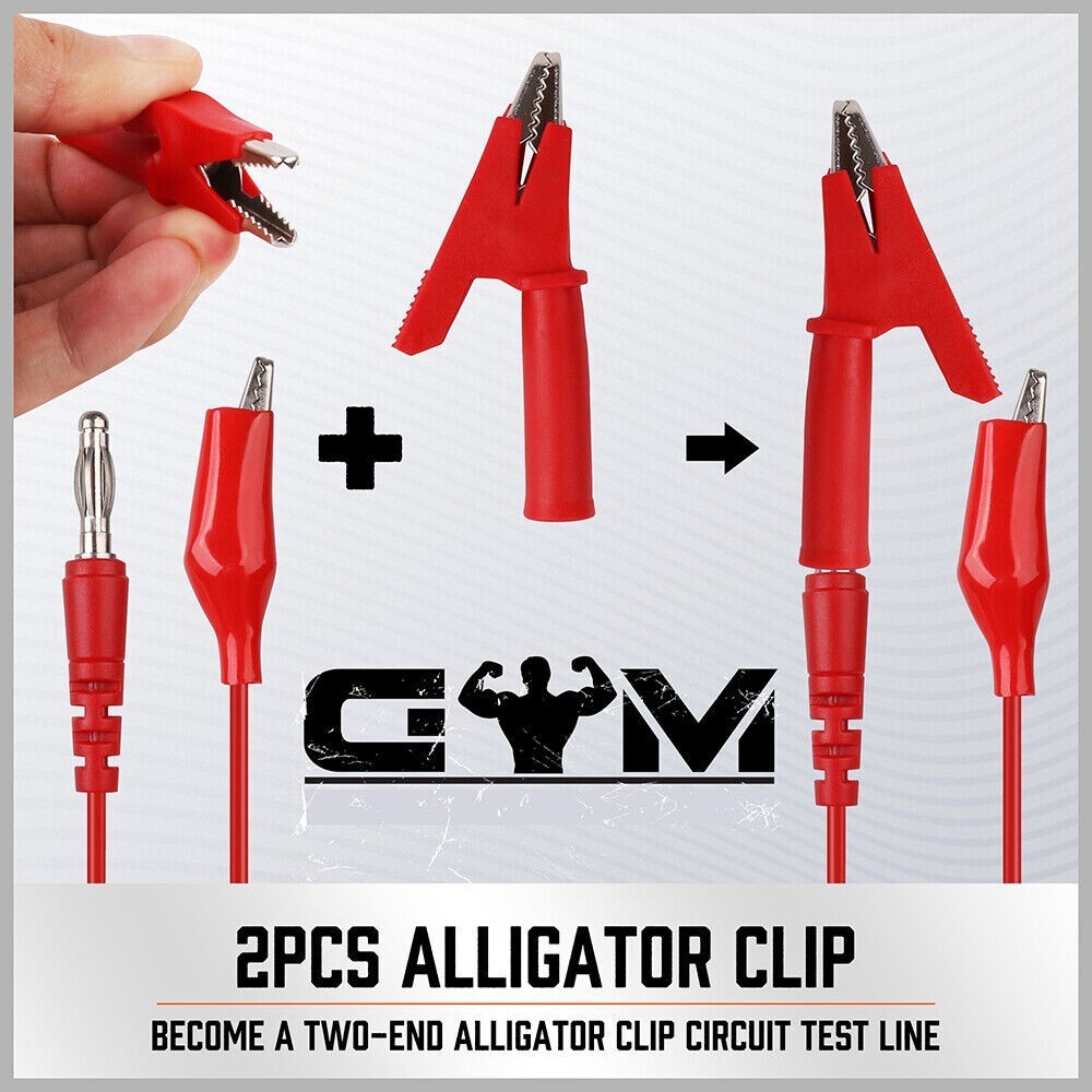 For Multimeter Test Lead Kit 22Pcs Back Probe Pins Alligator Clips Wire Tool