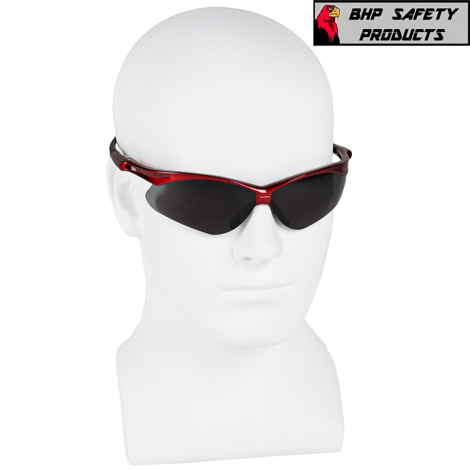 KLEENGUARD NEMESIS 22611 SAFETY GLASSES SMOKE LENS W/ RED FRAME SUNGLASSES 1/PR