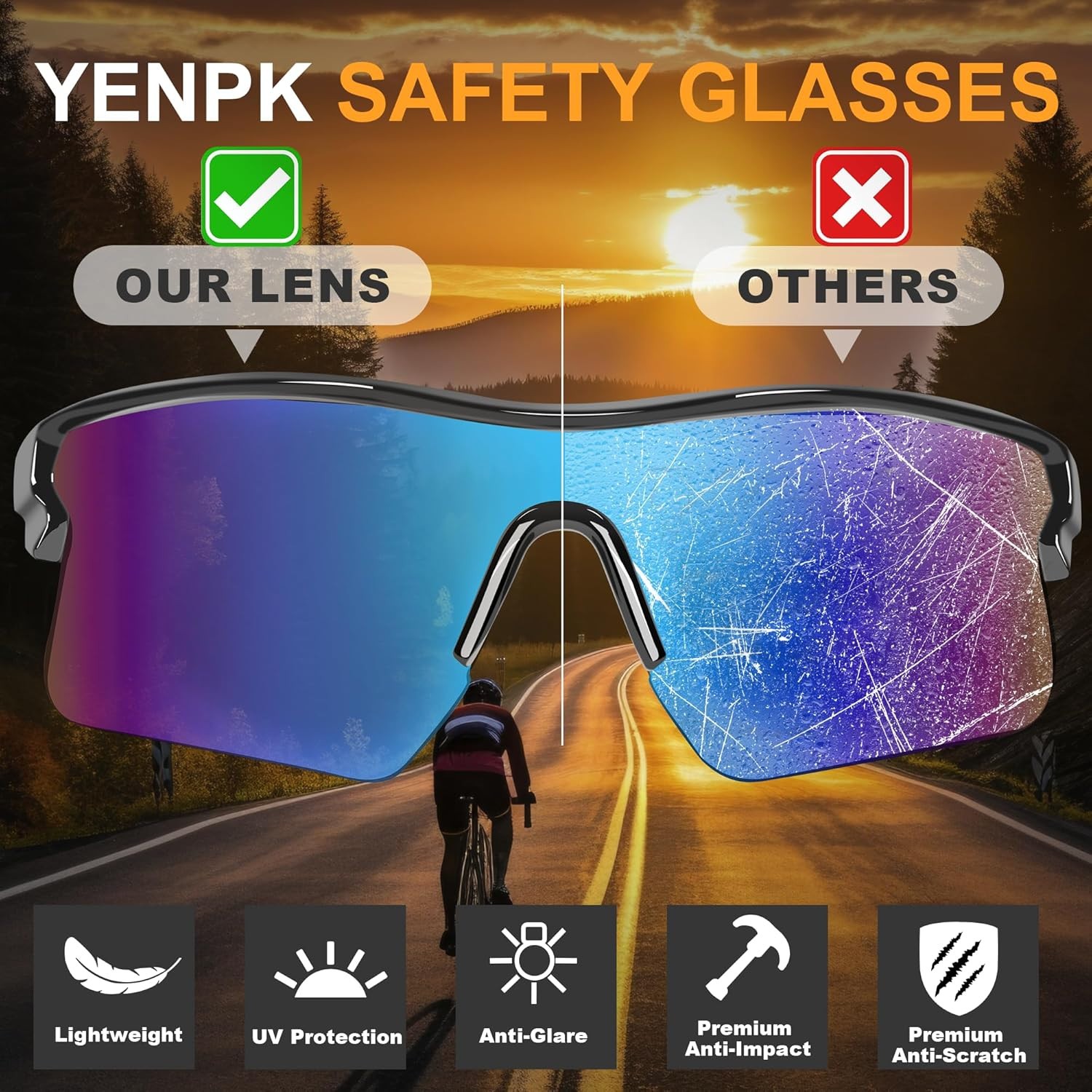 12 Pair Safety Glasses SunGlasses Goggles anti Scratch ANSI Z87+ UV Protection